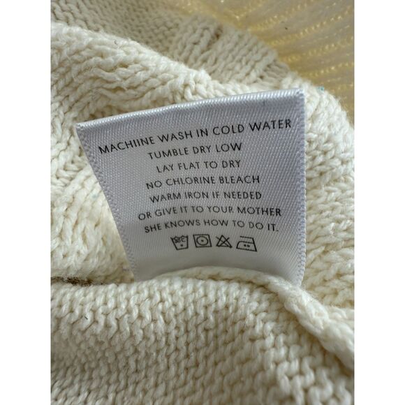 Project Naadam Women's Ruffle Cream Ivory Sweater Cotton Acrylic Size S - Picture 7 of 12